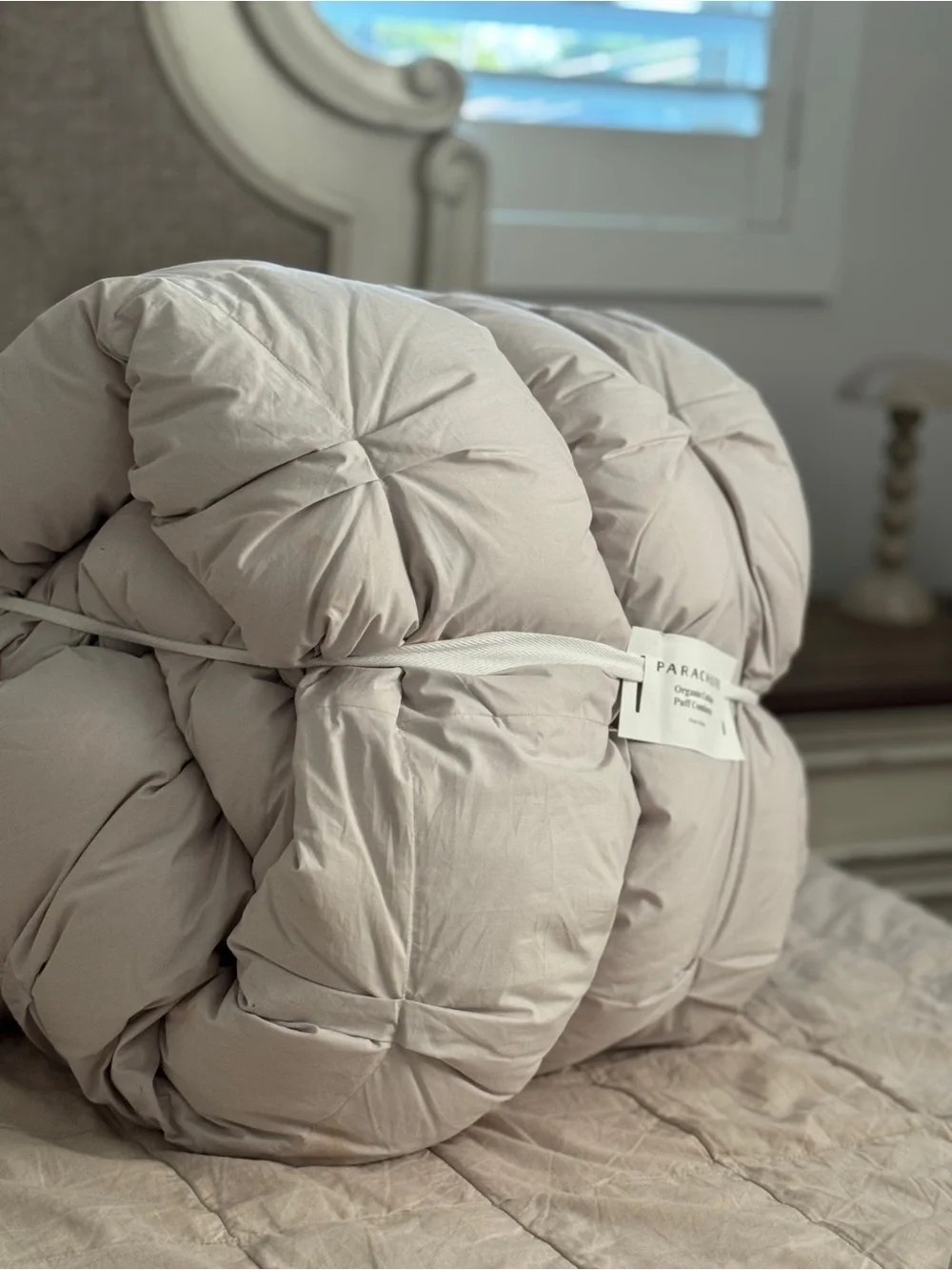 PARACHUTE Organic Cotton Puff Comforter $339 LIKE NEW BONE KING/CAL KING